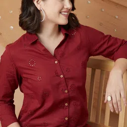 Melange by Lifestyle Self Design Cotton Tunic-picture-30