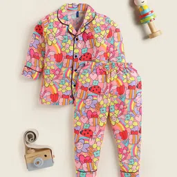 YK Girls Conversational Printed Night suit-picture-28
