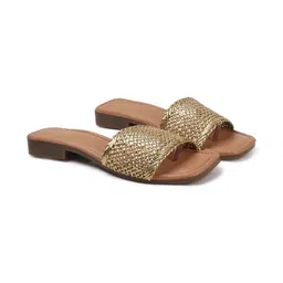 PLANET WALK Ethnic Embellished Open Toe Flats image 2