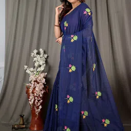 DipDiya Ethnic Motifs Embroidered Pure Cotton Taant Saree image 5