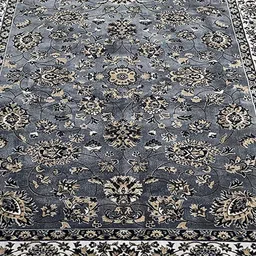 SANA CARPET Grey & Black Floral Anti-Skid Rectangular Carpet image 1