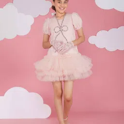 HOITY MOPPET Girls Embellished Puff Sleeves Drop-Waist Dress-image-57