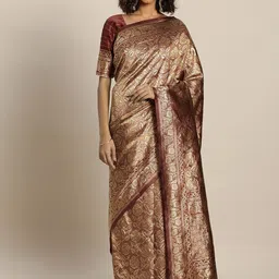 Desi Fusion Floral Zari Art Silk Designer Saree-image-35