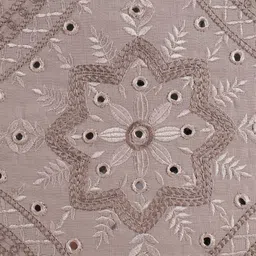 Khaabka Sajawat-E-Khwaab Grey & Brown 2 Pieces Ethnic Motifs Linen Square Cushion Covers image 3