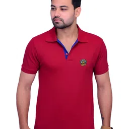 LA MILANO Men Polo Collar Applique Slim Fit T-shirt-picture-40
