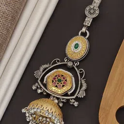 ABDESIGNS German Silver Plated Artificial Beaded Saree Juda image 3