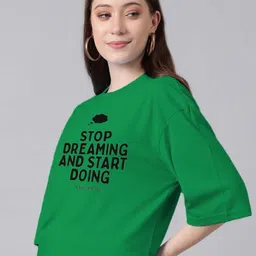 Stylecast X Kotty Women Printed Drop-Shoulde Sleeves Oversized T-shirt image 4