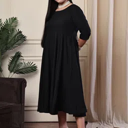 theRebelinme Crepe Fit & Flare Midi Dress image 5