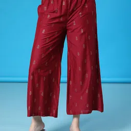 V-Mart Women Ethnic Motifs Printed Flared Ethnic Palazzos-picture-18