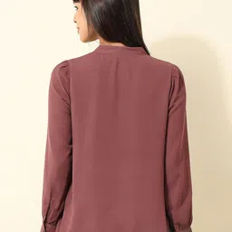 U.S. Polo Assn. Women Self Design Mandarin Collar Top image 4