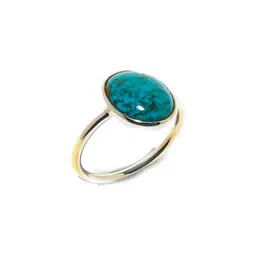 elitemart Unisex Gold-Plated Alloy Onyx Finger Ring-image-2