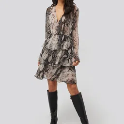 DressBerry Animal Skin Printed Georgette Fit & Flare Dress-picture-28