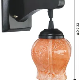 1ST TIME Orange & Orange Textured Wood Traditional Abstract Shaped Shaped Wall Lamp image 4