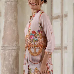 Saraj Women Printed Mandarin Collar Ethnic Tunic image 3