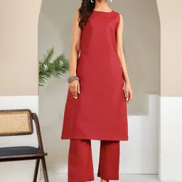 AADVIKA Women Solid Kurta with Trousers-image-50