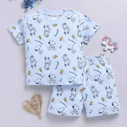 YK X Tinyo Infant Boys Pure Cotton Printed T-shirt with Shorts-picture-30