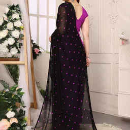 Moda Rapido Polka Dot Poly Georgette Saree image 5