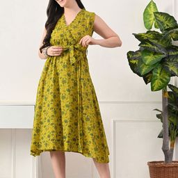 KALINI Cotton Floral Cottage Wrap Dress-picture-27