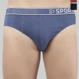 Sporto by Macho Pack Of 3 Cotton Mid-Rise Briefs-image-83