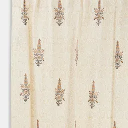 Fabindia Nafisa Off White & Blue Ethnic Motifs Printed Cotton Long Door Curtain-image-67
