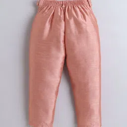 ahhaaaa Boys Ethnic Motifs Embroidered Sequinned Raw Silk Kurta With Trouser And Jacket image 2