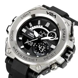 V2A Men Patterned Dial & Bracelet Style Straps Analogue Watch V2A-CS-1706A-Silver-0 image 5