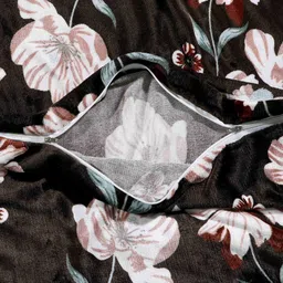 BLUEDOT Coffee Brown & White Floral Woollen 210 GSM Dohar image 3