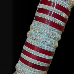 SGN fashion Maroon Plastic Bangles image 2