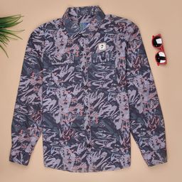 V-Mart Boys Abstract Printed Spread Collar Cotton Casual Shirt-picture-46