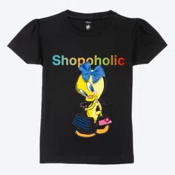 YK Warner Bros Girls Graphic Printed Round Neck Cotton T-shirt-picture-11