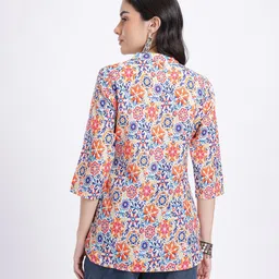 Anouk Rustic Floral Printed Mandarin Collar Straight Kurti image 5