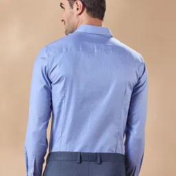Aldeno Men India Spread Collar Textured Cotton Slim Fit Casual Shirt image 4