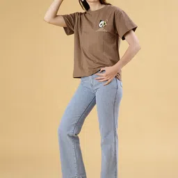 V-Mart Women Graphic Printed Round Neck T-shirt image 2