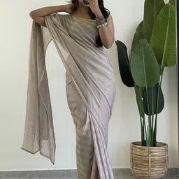 LeeliPeeri Designer Striped Poly Georgette Saree image 2