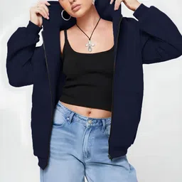 Moda Rapido Women Fleece Lightweight Open Front Jacket-image-42