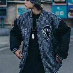 KPOP Men Checked Open Front Jacket-picture-25