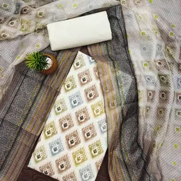 HERE&NOW Embellished Unstitched Dress Material-picture-33