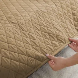 HOKIPO Camel Brown Checked Waterproof Sofa Cover Mat image 5