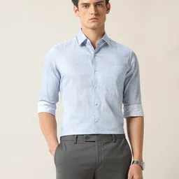 Arrow Men Slim Fit Textured Spread Collar Pure Cotton Formal Shirt-picture-27