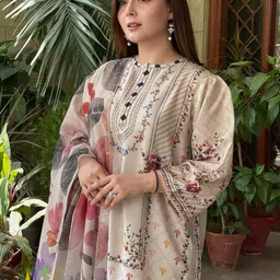 Anni Designer Floral Printed Round Neck Straight Kurta With Palazzos & Dupatta image 2