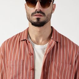 Thomas Scott Men Premium Slim Fit Opaque Striped Casual Shirt-picture-47