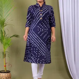 PARTH SY FASHION Women Blue Blended Straight Kurtas image 2