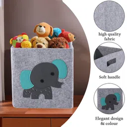 Aura Grey & Blue 6 Pieces Printed Foldable Storage Box Organisers image 5