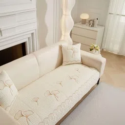 HOMETHREADS Cream-Coloured Embroidered Sofa Cover-picture-21
