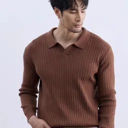 StyleCast Men Ribbed Polo Collar T-shirt-image-21