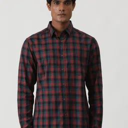 Greenfibre Men Slim Fit Buffalo Checks Opaque Checked Casual Shirt-image-92