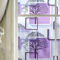 INDIAN ROYALS Purple & White Printed Tree Design Waterproof Wall Sticker image 4