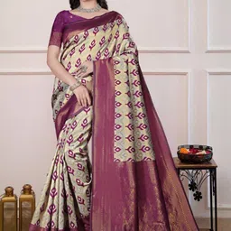 RAJMUDRAFASHION Woven Design Zari Art Silk Handloom Banarasi Saree-picture-29