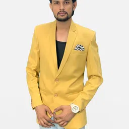 GARGIAN Master Cut Men's yellow Blazer with pocket stylish slim fit Trendy Looks-picture-34