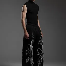 GENRAGE Unisex Toji Graphic Printed Pure Cotton Straight Baggy Track Pants image 2